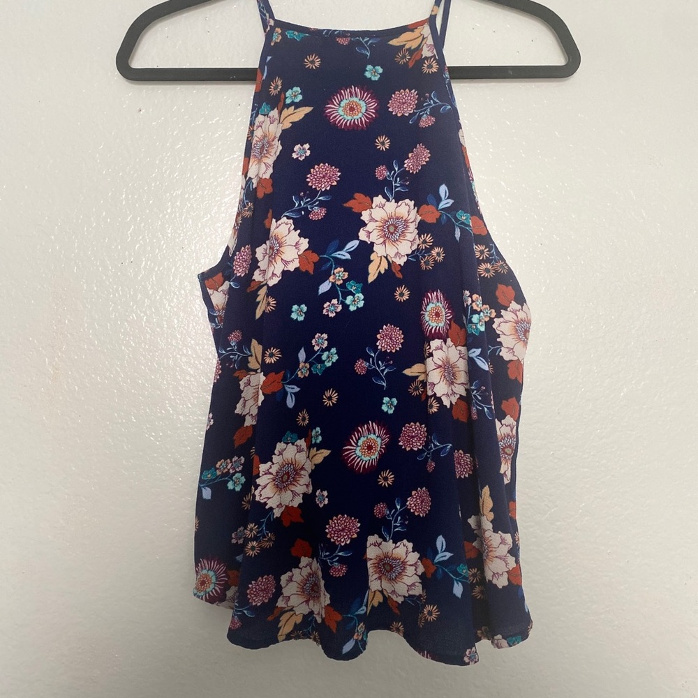 Floral Navy Blue Top